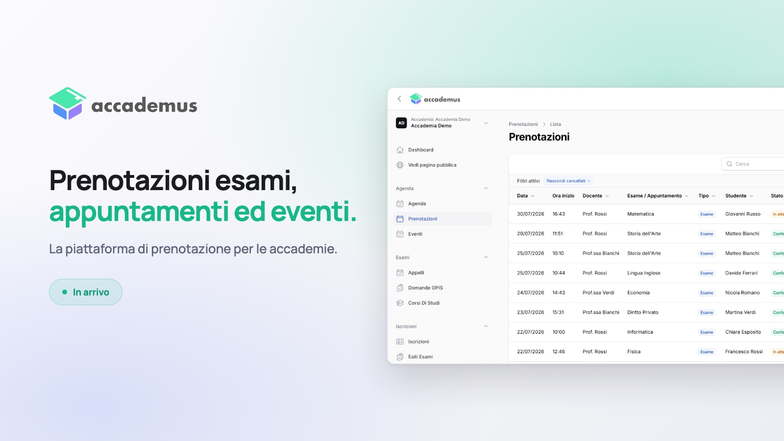 accademus, la prenotazione per le accademie, è in arrivo