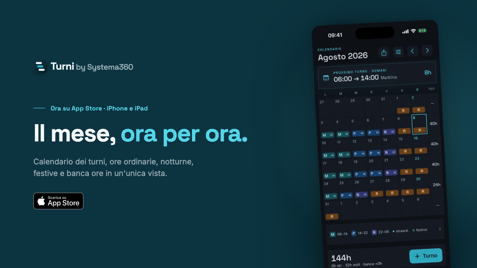 Turni by Systema360 è disponibile su App Store